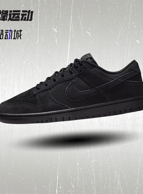 NIKE耐克男子DUNK黑色板鞋耐磨复古休闲鞋低帮运动鞋IB6651-001