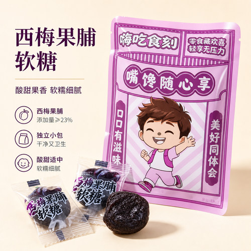 西梅造型酸甜软糯独立装软糖