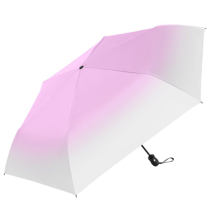 速发黑胶防晒羽毛伞晴雨超自三折伞渐变色全用动两轻伞士礼品伞