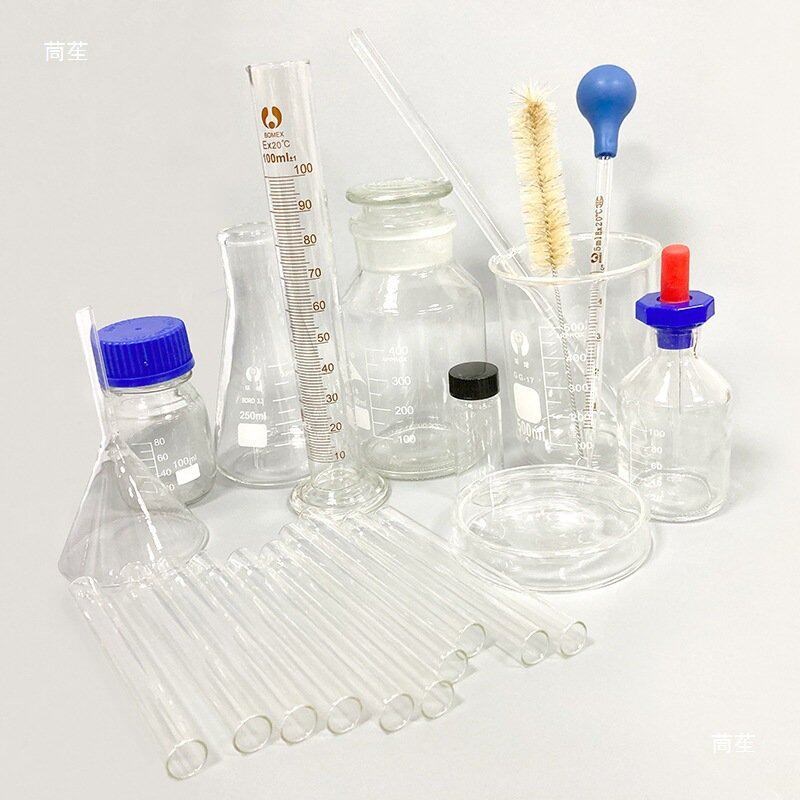 速发玻璃器皿套装+锥形+烧+实验室+胶头仪器+烧杯+滴管酒精灯用品