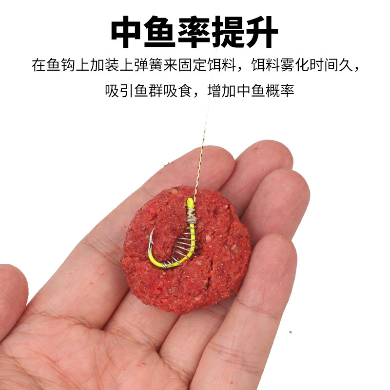 速发新款手竿鲢鳙钓组弹簧成品子线双钩手杆浮钓花白鲢爆炸钩