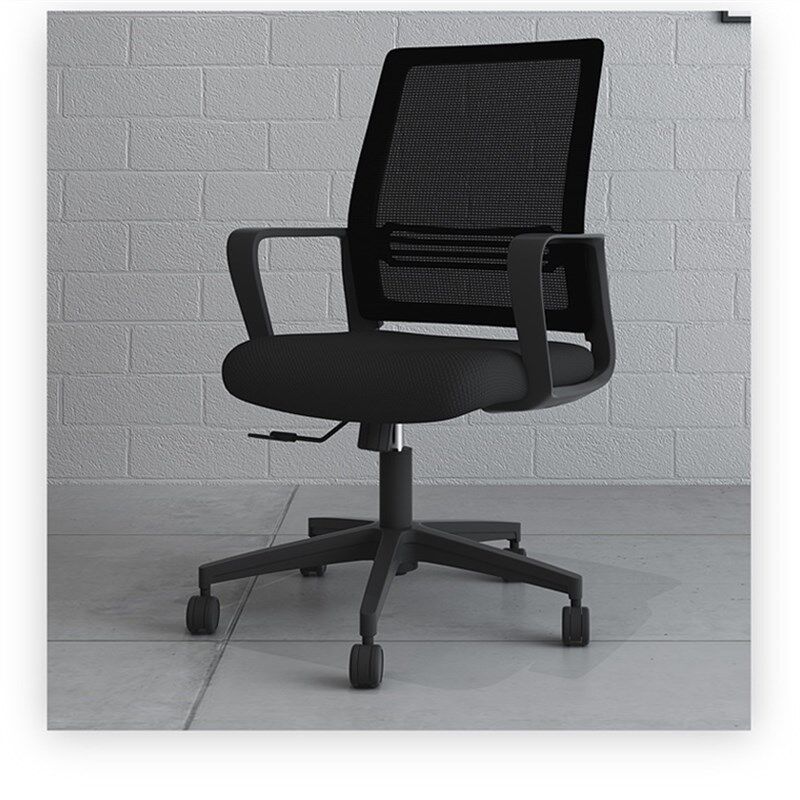 速发新品滑轮椅子靠背简易会议室办公室单人员工职员钢制脚可调节