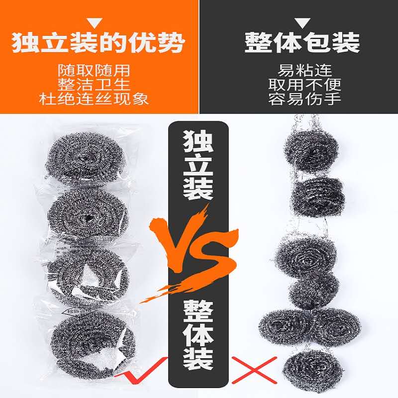 速发钢丝球厨房清洁球级铁丝球刷锅洗碗独立包装不生锈家用