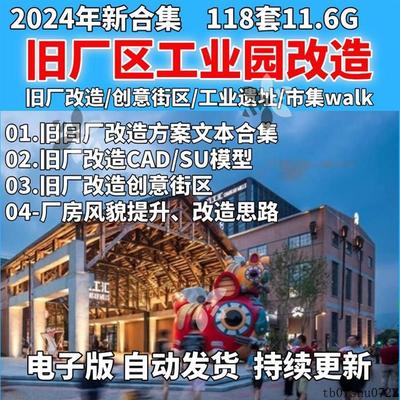2024工业园遗址旧厂房改造城市更新景观建筑规划方案文本SU模型