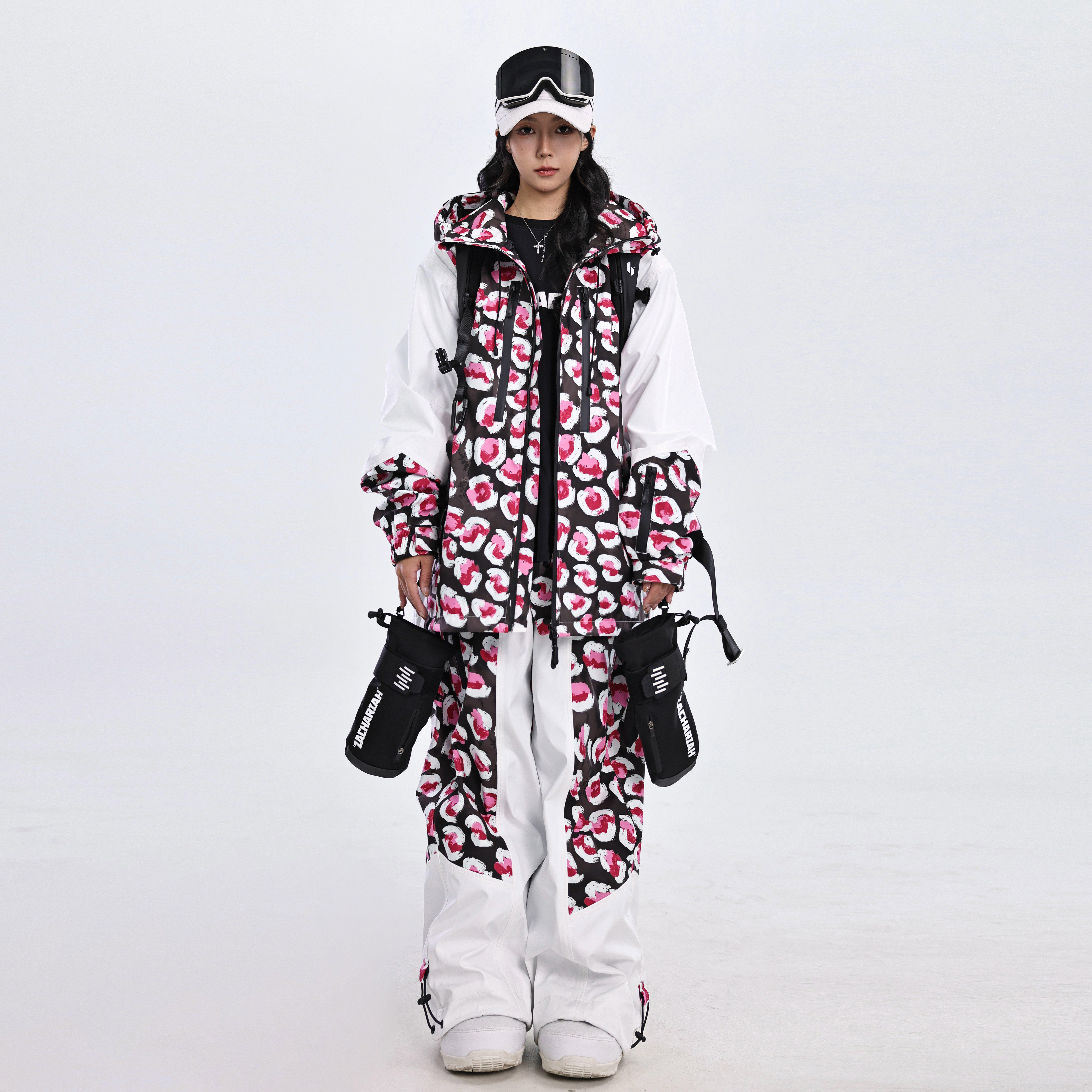 ZACHARIAH【绯黛圆斑】单板滑雪服套装女 防水雪衣防风硬壳双板男