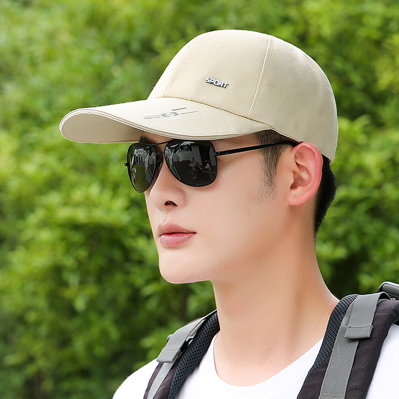 帽子男士春季棒球遮阳加长帽檐太阳春款户外骑车防晒男款鸭舌帽
