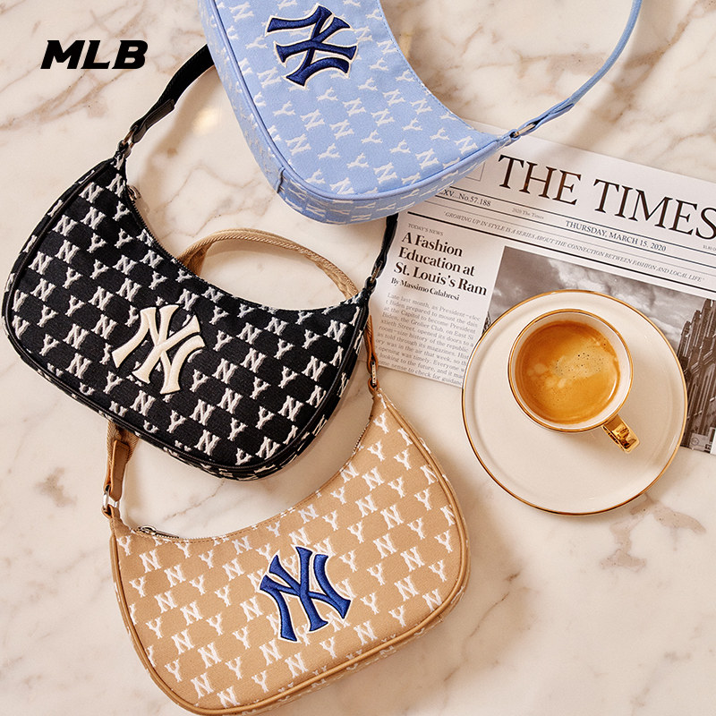 MLB官方男女复古老花腋下包情侣休闲挎包通勤百搭冬季BQS01_虎窝淘