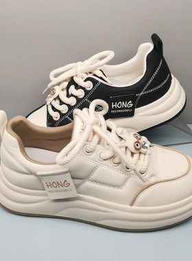 红蜻蜓面包鞋女春秋新款BC61066021休闲鞋厚底小白鞋女BC61066022