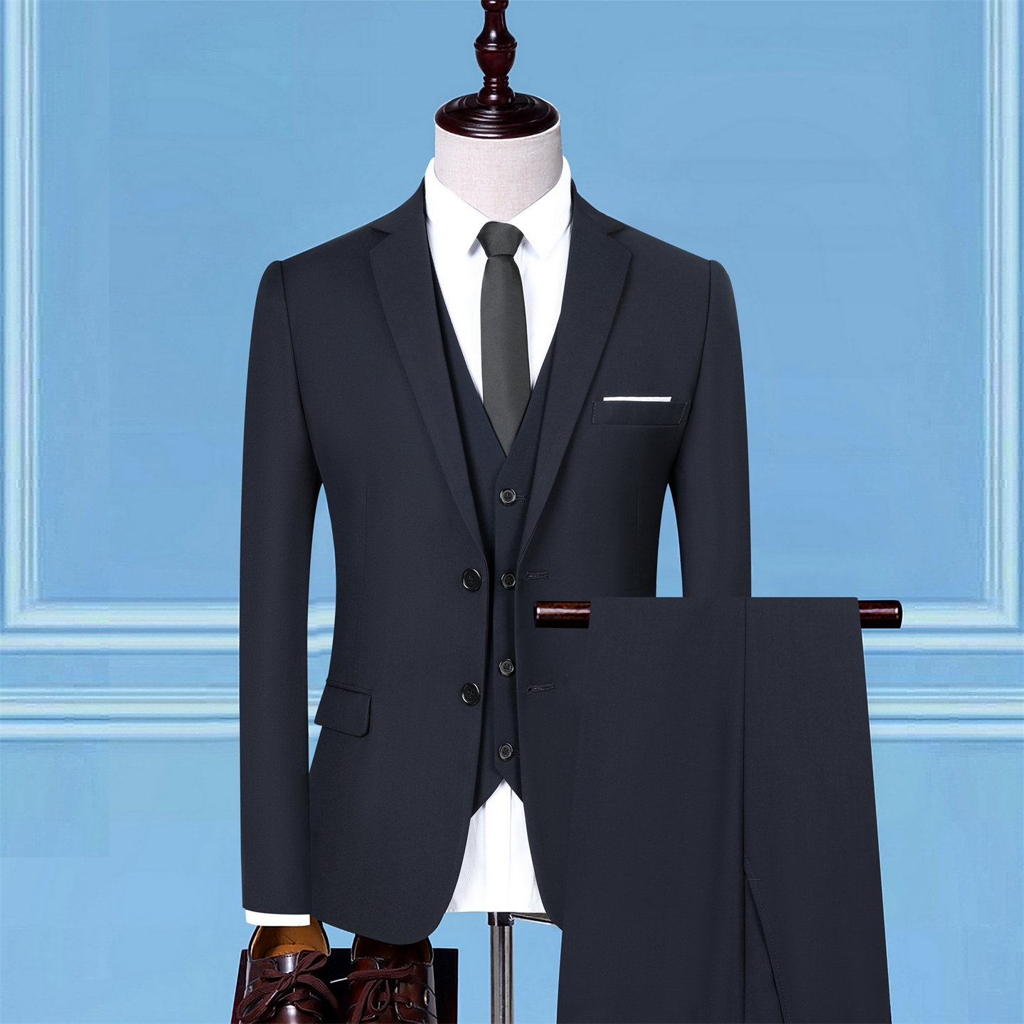 西服套装男士纯色修身商务休闲外套新郎伴郎结婚礼服上班面试正装