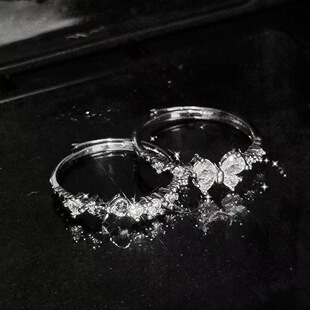 蝴蝶结甜心公主戒指闺蜜对戒甜美超仙二人对戒小众设计生日礼物