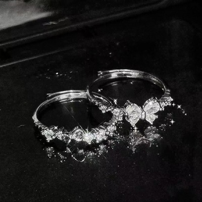 蝴蝶结甜心公主戒指闺蜜对戒甜美超仙二人对戒小众设计生日礼物