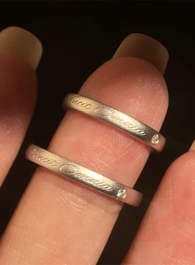 爱能战胜一切素圈戒指ins小众设计高级感情侣对戒时尚百搭指环潮