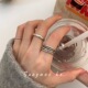 复古做旧交叉缠绕戒指女ins小众设计感开口可调节食指戒尾戒指环