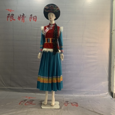 云南少数民族普米族演出服租赁传统五十六民族大团结表演服装出租