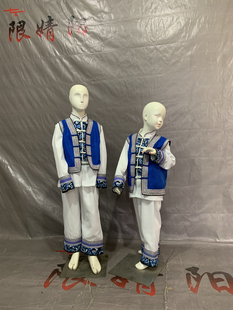 儿童白族舞蹈服男童女童少数民族服装表演服大理白族葫芦丝演出服