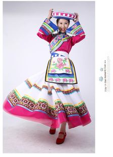 普米族舞蹈服饰普米族少数民族舞蹈服装男女成人长款少数名族文化