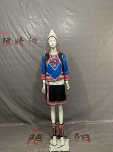 基诺族女款成人舞蹈演出服 少数民族舞台表演服装 大鼓舞盛装新款