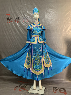 锡伯族盛装制作56个少数民族服装红色小红书新款民族风西迁节表演