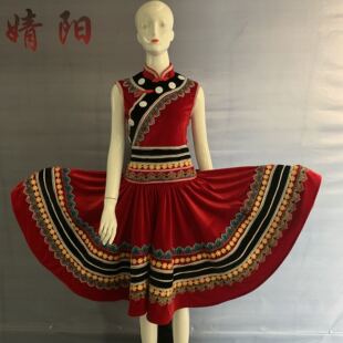 傈僳族女式新款短款套装傈僳族演出服歌手服表演艺术服饰订做新款