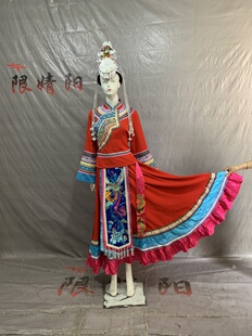 新款畲族服装女56个民族舞蹈演出服少数民族表演服饰考生民族服装