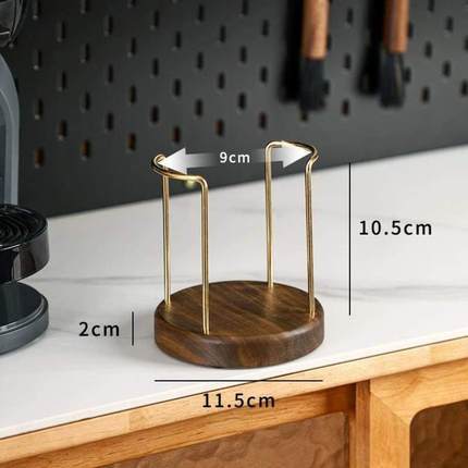 纸杯架子黄铜纸杯收纳置物架取杯器架高档实木一次性取杯杯架桌面
