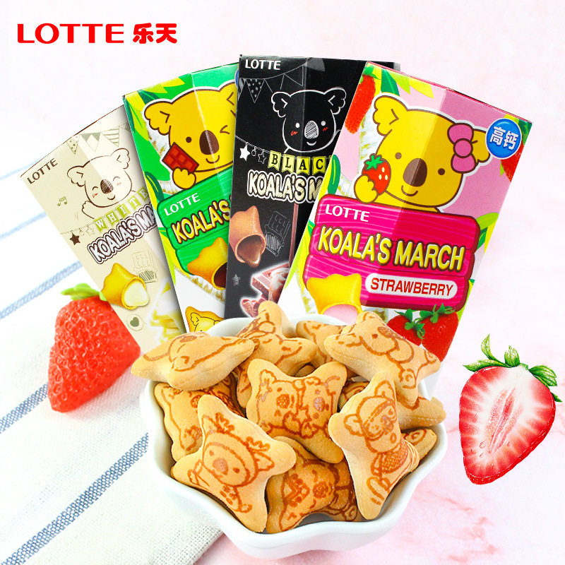 原装进口Lotte/乐天小熊饼干草莓