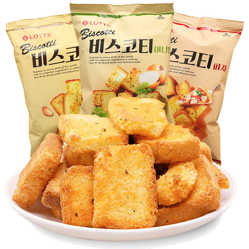 韩国进口乐天烤面包片70g蒜香