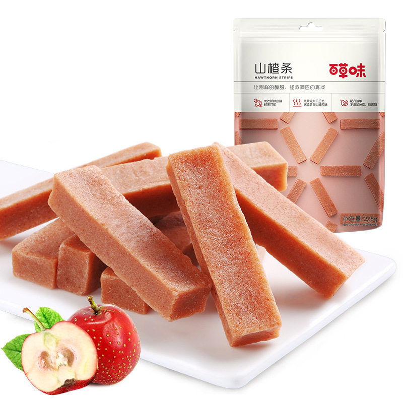 百草味山楂条228g箱规30包果丹皮
