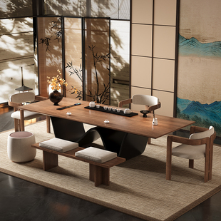 现代简约实木茶桌椅组合新中式茶台办公室泡茶桌2025新款高端客厅