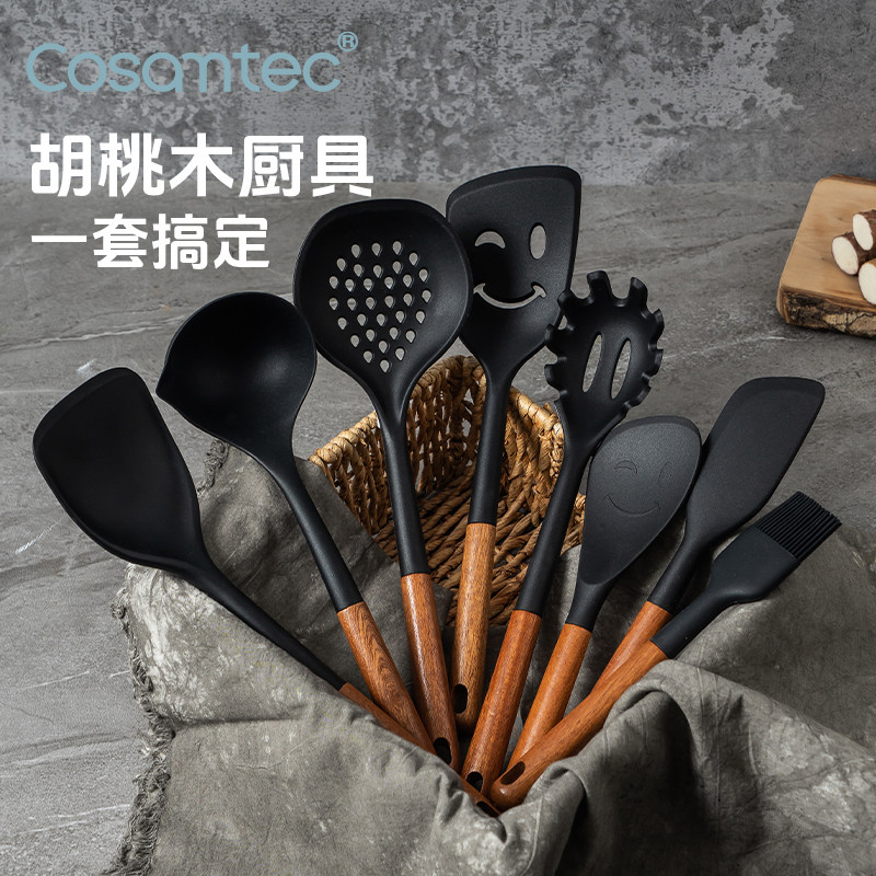 食品级耐高温硅胶铲家用锅铲不粘锅专用炒菜铲子木柄锅铲厨具套装