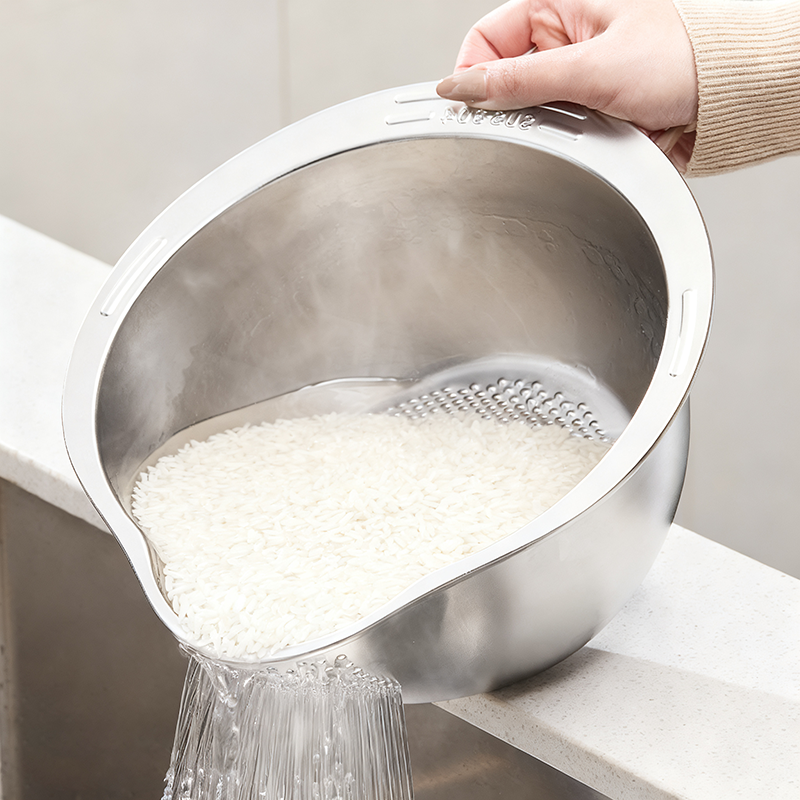 304不锈钢沥水篮淘米过滤挡板食品级家用厨房洗米筛新款淘米神器,餐饮具,洗菜盆/沥水篮/漏水筛,淘宝优惠券,粉丝福利购,淘宝优惠卷