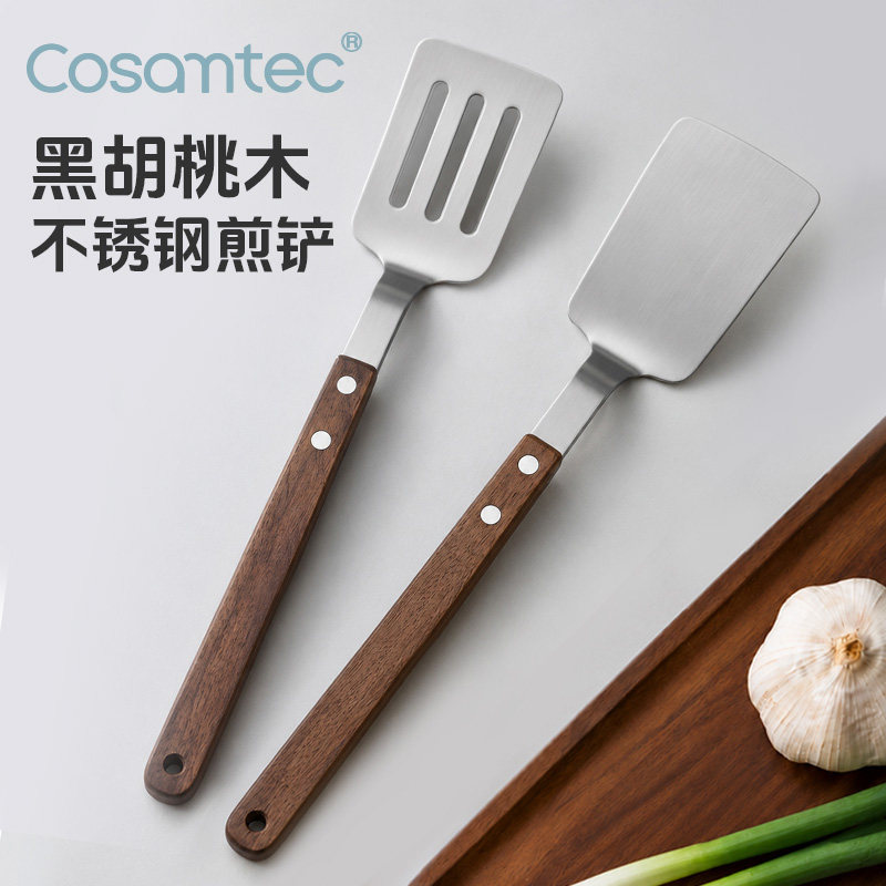 304不锈钢煎铲煎锅铲家用烙饼专用铲子铁板烧平铲多功能煎饼工具