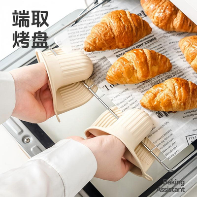 烤箱手套防烫加厚硅胶隔热手套防热耐高温厨房微波炉专用防烫手套