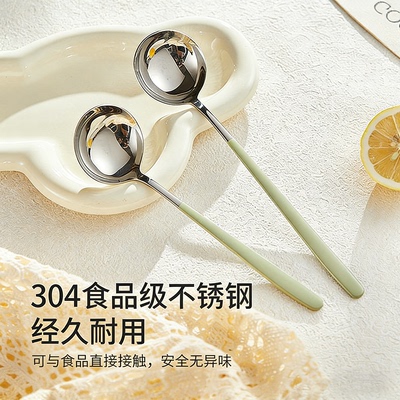 不锈钢勺子高颜值吃饭勺家用高档精致西瓜专用勺子高颜值汤勺小勺