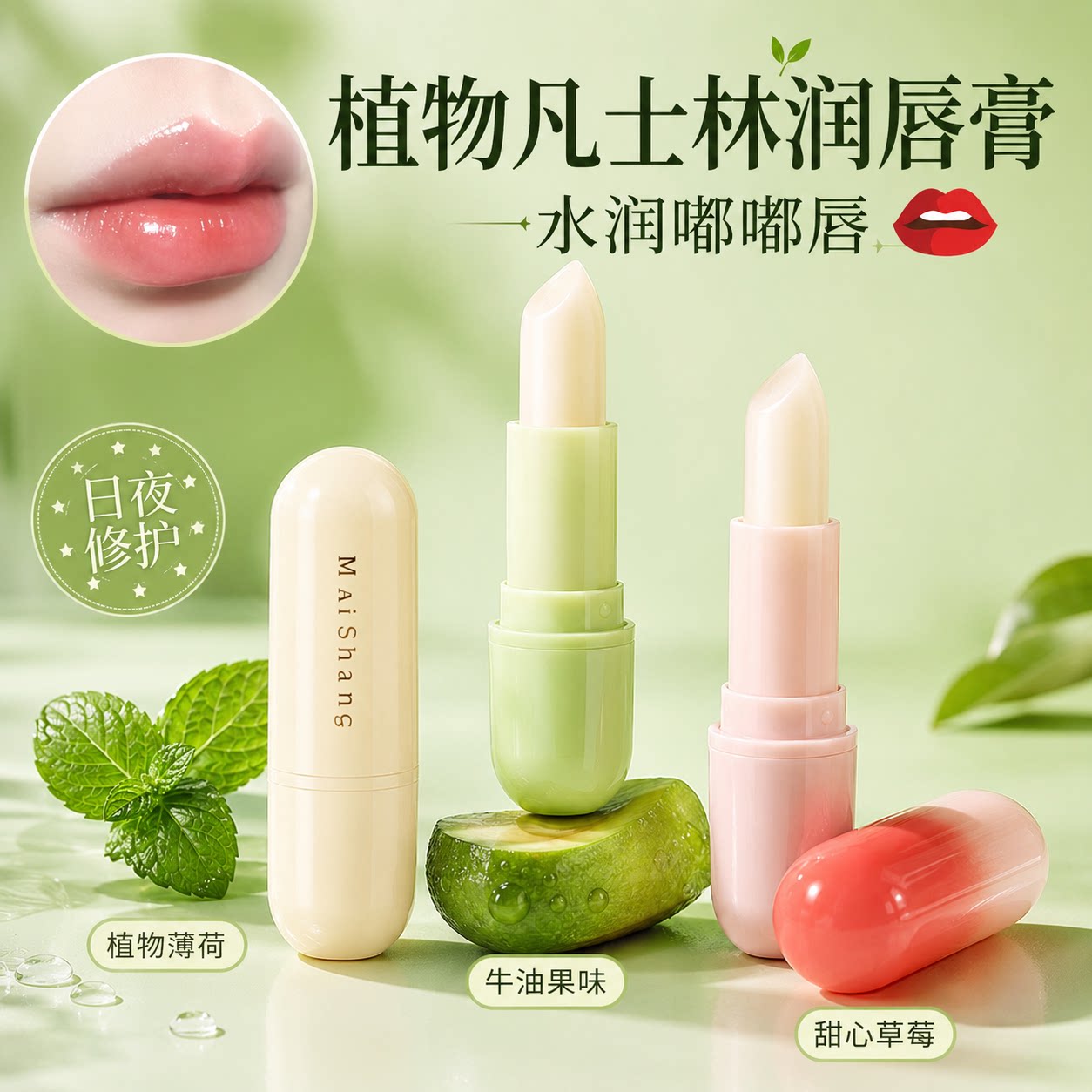 植物凡士林润唇膏补水保湿滋润淡化唇纹男女秋冬防干裂无色护唇油