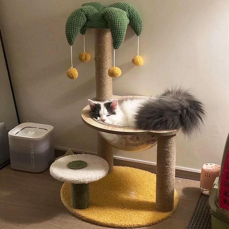 猫抓板猫爬架家用小户型不占地通天柱猫窝一体剑麻耐磨不掉屑玩具