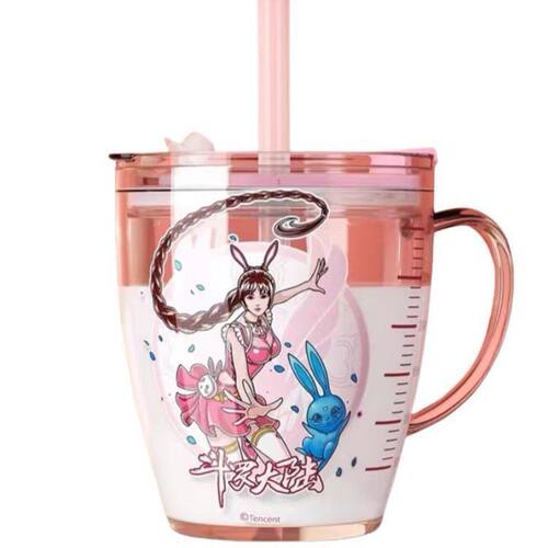 正品清处理 斗罗大陆钢化玻璃杯吸管直饮双用杯男女玻璃杯300ml