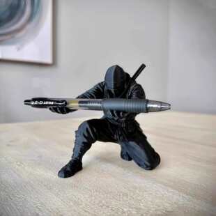 主人请用笔忍者笔架桌搭3D打印玩具个性创意桌面摆件手办收纳笔筒
