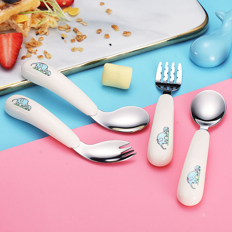 不锈钢宝宝吃饭勺儿童餐具叉子