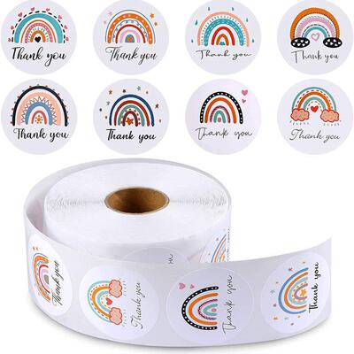 1.5 Inch Round Thank You Rainbow Wedding Decoration Sticker