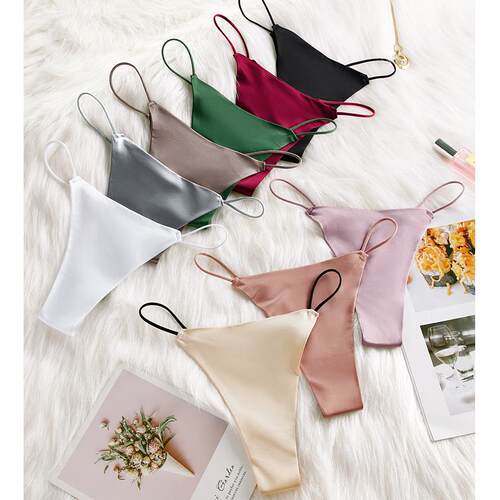 Women Sexy Thongs G-String Ladies Silky Hipster T-Back ,S-XL
