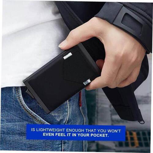 Rfid Smart Wallet Card Holder Metal Thin Slim Men Women Wall