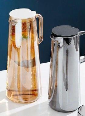 Glass Water Pitcher With Handle Lid Heat Resisttant Cold
