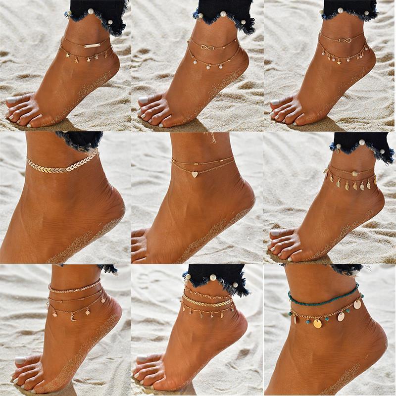 Bohemia Beads Ankle Bracelet for Women Leg Chain Round Tasse