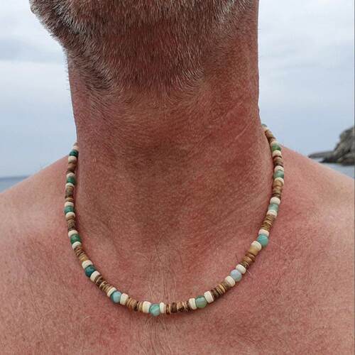 Summer necklace for men欧美跨境度假风椰壳串珠项炼男款项炼