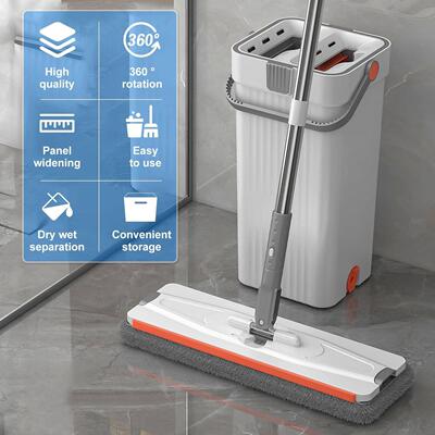 Mop and Bucket with Wringer Set Large Flat Floor Mop and Buc