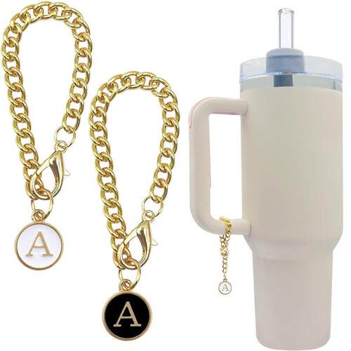 2pcs Letter Charm Accessories for Cup Initial Name I