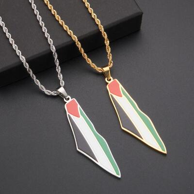 Palestine map Pendant necklace Stainless steel stylish