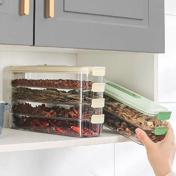 Plastic Spice Storage Box Fresh-keeping Anti-odor Condiment