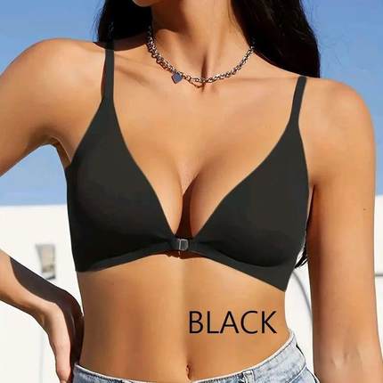 Women Front Button Bra Camisoles Tanks Underwear Black S M L